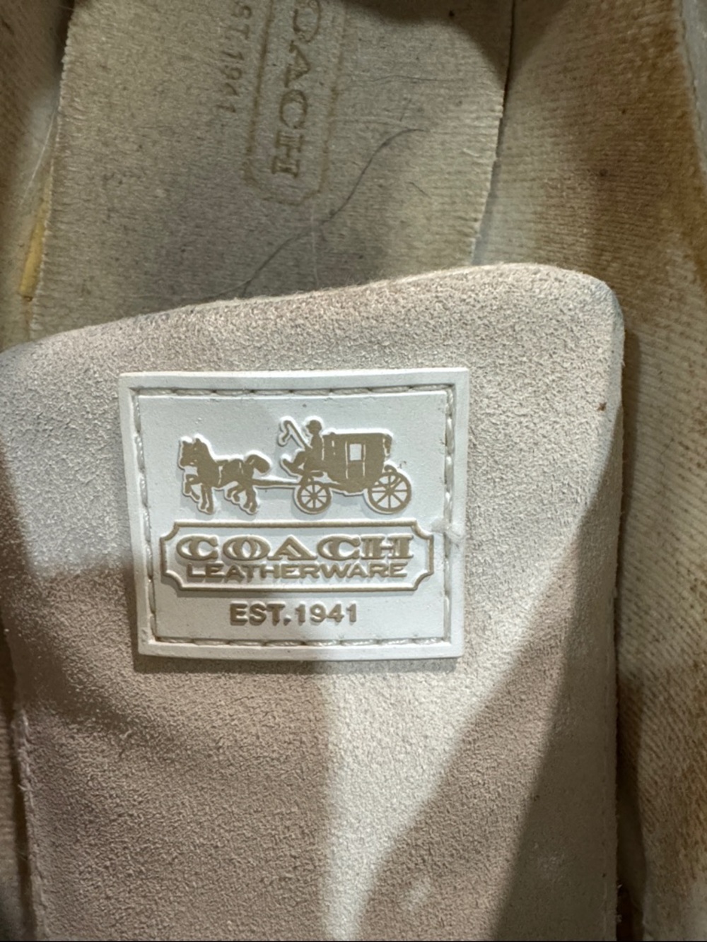 COACH Beige and White Signature Low-Profile Sneakers - Picture 4 of 10